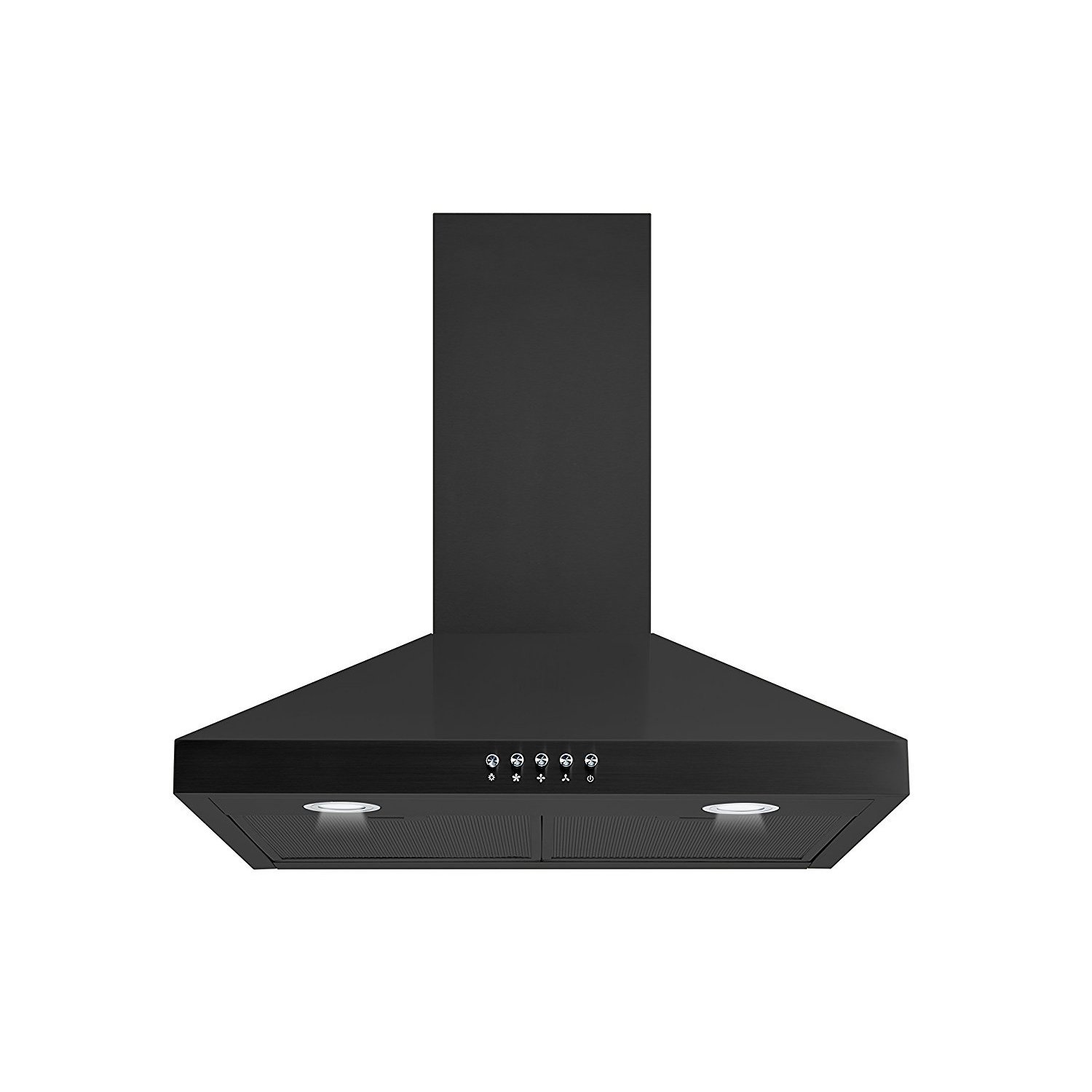 Winflo 30-in Convertible Wall-Mounted Range Hood in Black