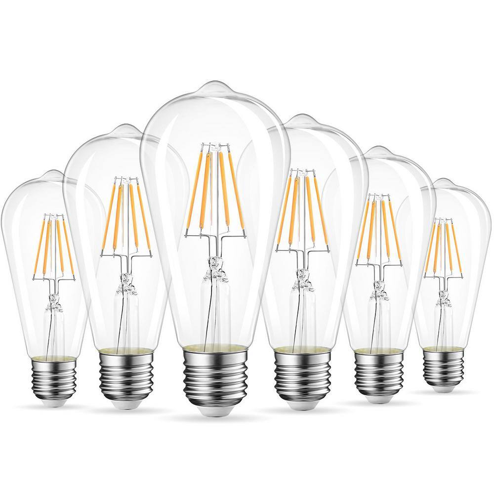 100-Watt Equivalent ST64 Handmade Dimmable LED Filament Light Bulb Clear 2700K Warm 1000 Lumen UL  ENERGY STAR (3-Pack) BOFA-FL-003