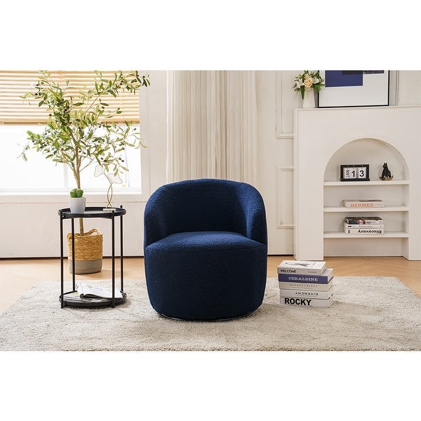 Teddy Fabric Swivel Accent Armchair