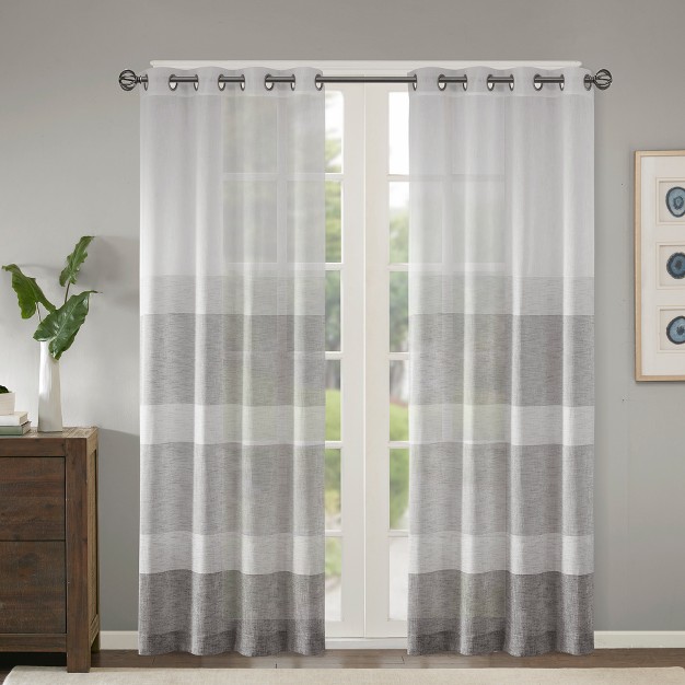 Jacey Woven Striped Sheer Window Panel