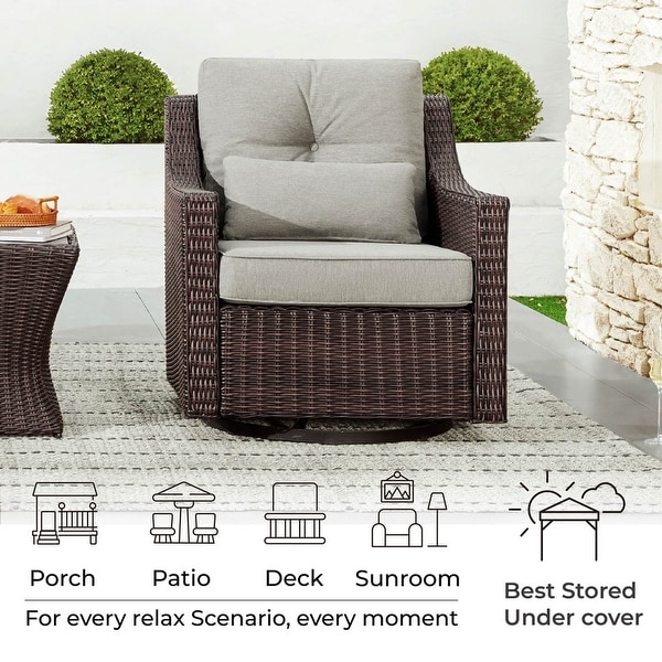 Murphy Outdoor Wicker Patio Furniture Swivel Glider Chair