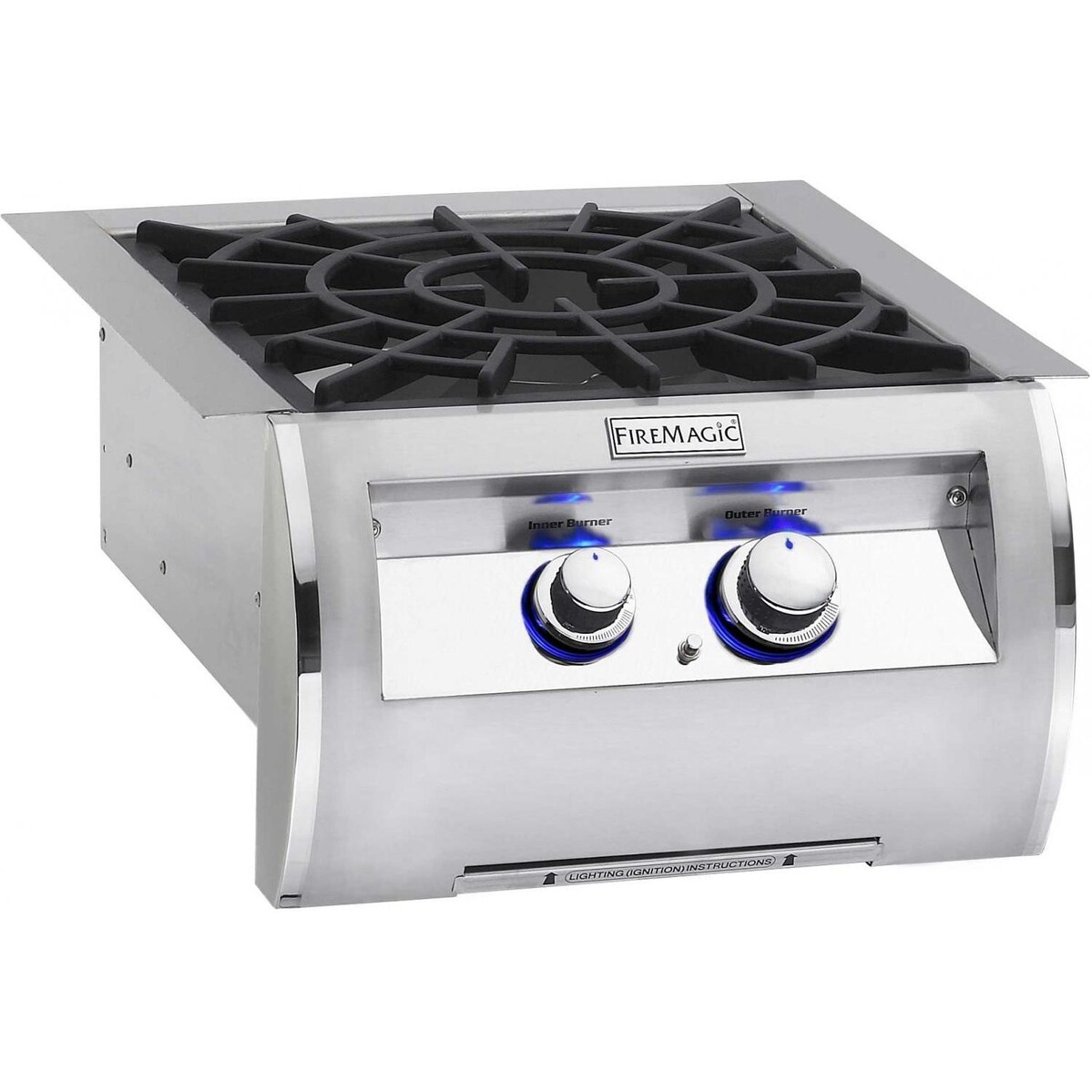 Fire Magic Echelon Diamond Built-In Natural Gas Power Burner W/ Porcelain Coated Cast Iron Grid