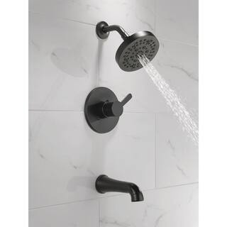 Delta Greydon Single-Handle 5-Spray Tub and Shower Faucet in Matte Black (Valve Included) 144860-BL