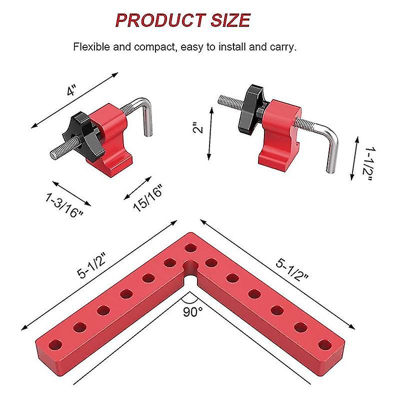 90 Degree Positioning Squares Right Angle Clamps， Aluminum Alloy L-type Corner Clamp Woodworking Ca