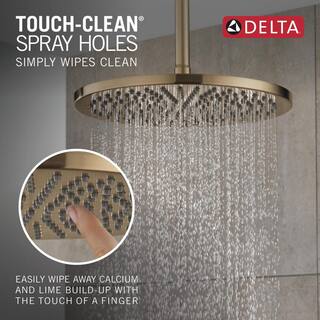 Delta 1-Spray Patterns 2.5 GPM 11.75 in. Wall Mount Fixed Shower Head in Lumicoat Champagne Bronze 52158-CZ-PR25