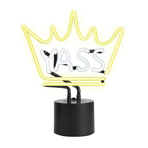 X 9 75 quot Neon Desk Yass Queen Neon Light Novelty Desk Lamp Yellow And White Glow