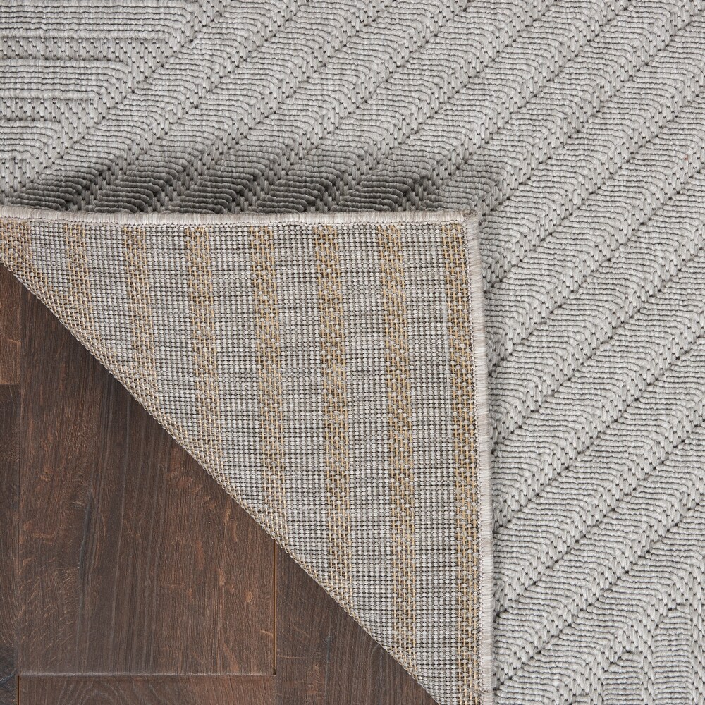 Nourison Palamos Textured Geometric Stripes Indoor/ Outdoor Area Rug