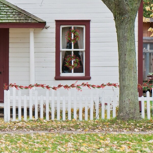 6 Foot Christmas Artificial Red Berry Garland WATER PROOF