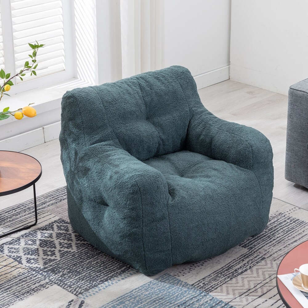 Mieres Faux Fur Fabric Bean Bag Chair  Floor Sofa For Living Room  Bedroom Lazy Sofa