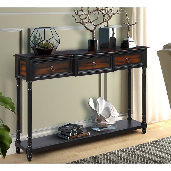 Farmhouse Entryway Tables Console Table with 3 Drawers