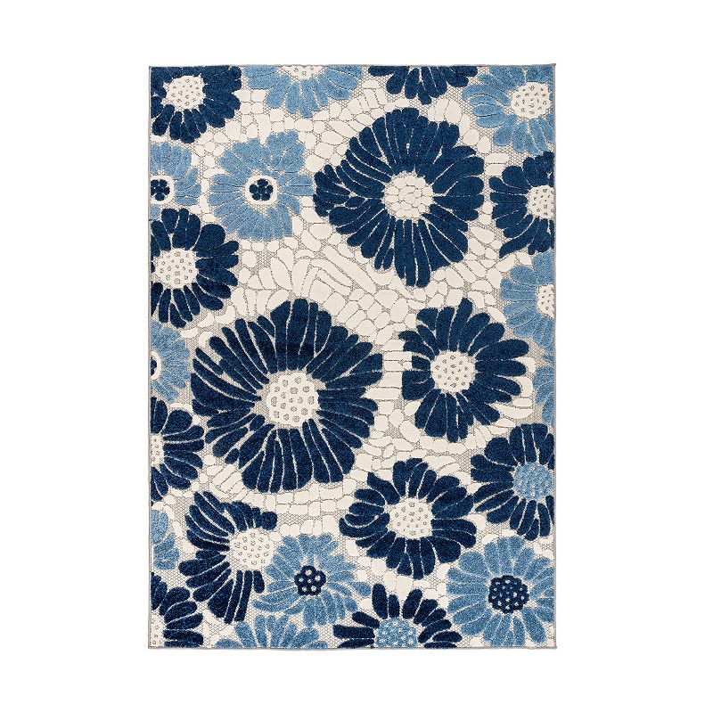 World Rug Gallery Palermo Modern Floral Flowers Indoor Outdoor Rug