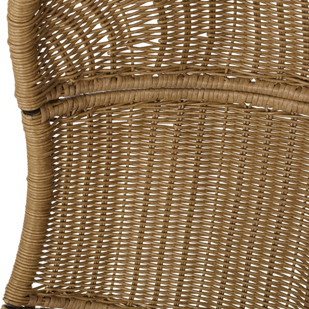 Ripley Outdoor Wicker Hanging Chair With Stand Light Brown dark Gray Christopher Knight Home