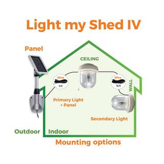 GAMA SONIC Light My Shed IV Solar Shed Light 67-Watt Equivalent 2-Light Integrated LED White Solar Area Light 6000K 16B02