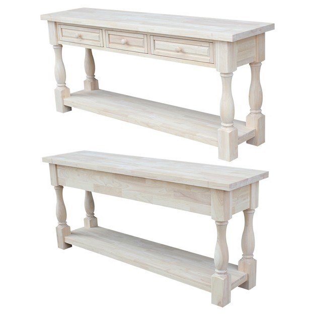 Tuscan Console Table Unfinished International Concepts