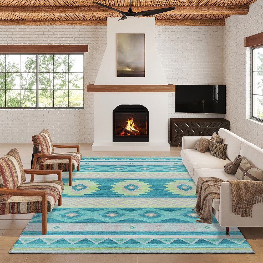 Indoor/ Outdoor Sonora Global Medallions Washable Rug