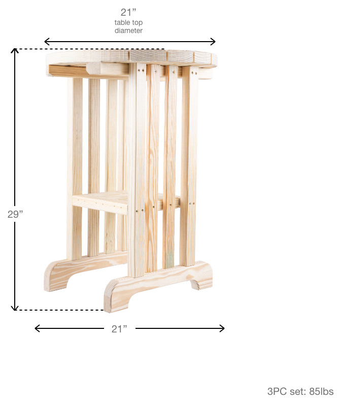 Capers Solid Pine 3 piece Balcony Bistro Set   Craftsman   Outdoor Pub And Bistro Sets   by McGee Holdings  LLC  Houzz