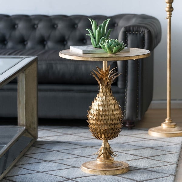 AandB Home Gold Pineapple Side Table