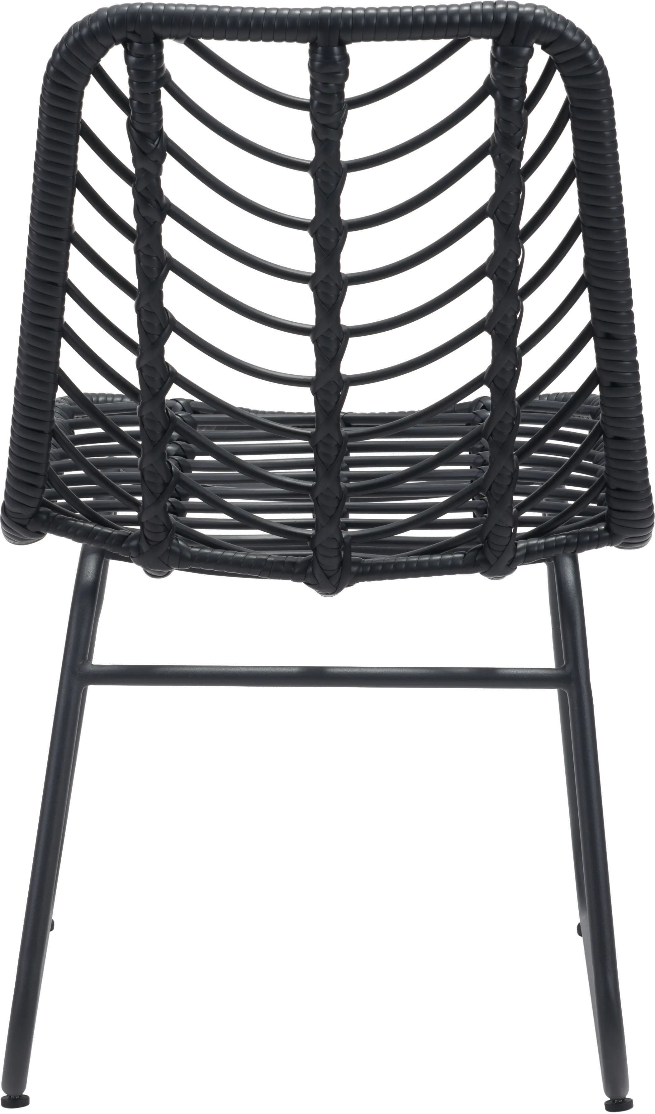 Pair of Modern Black Patio Dining Chairs - Laporte