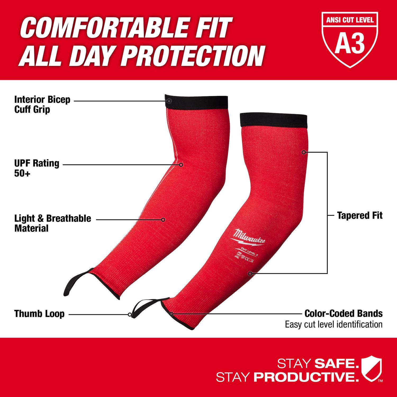 MW Cut-Resistant Arm Sleeve Red