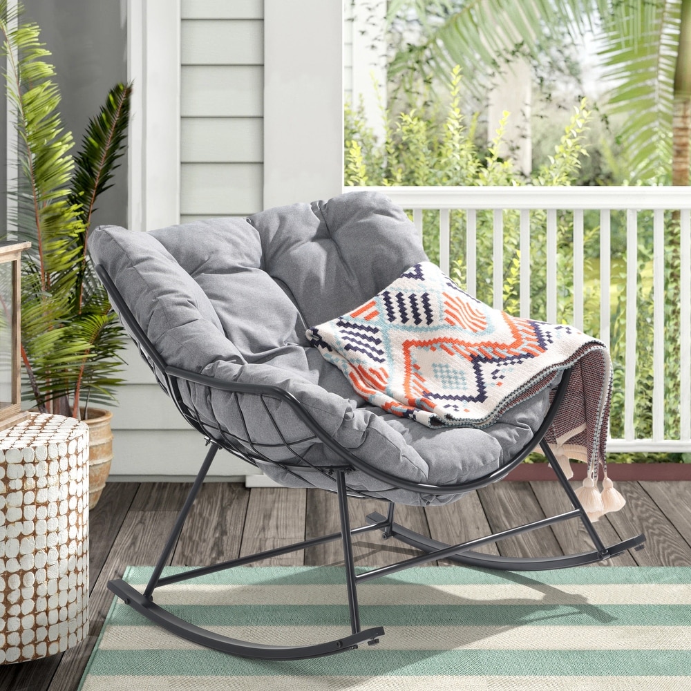 Patio Rocking Chair with Cushion