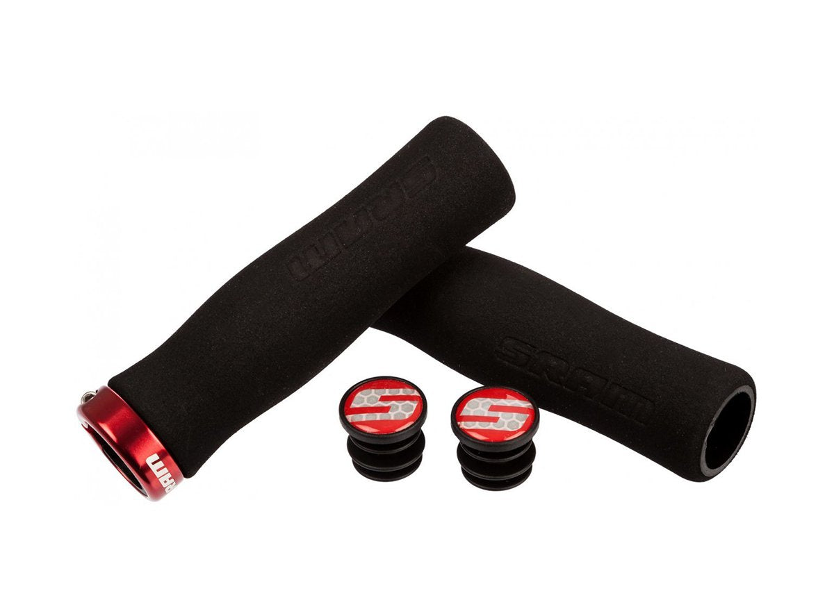 SRAM Contour Foam Locking MTB Grips - Black-Red
