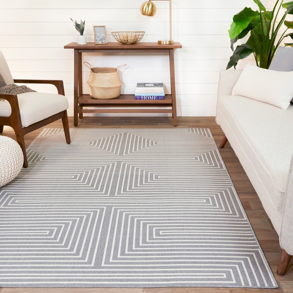 Paskal Geometric Striped Indoor/Outdoor Area Rug