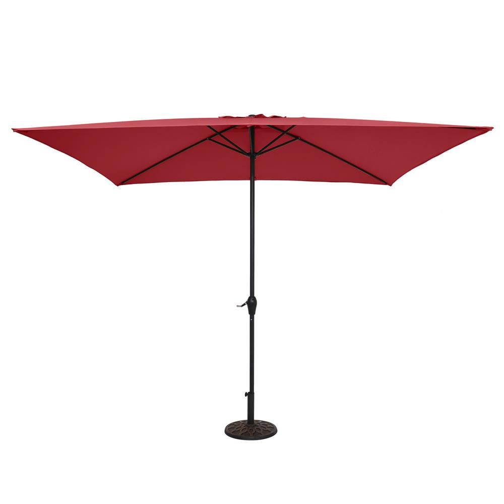 Winado 10ft Square Patio Outdoor Umbrella Market Umbrella with Crank Red