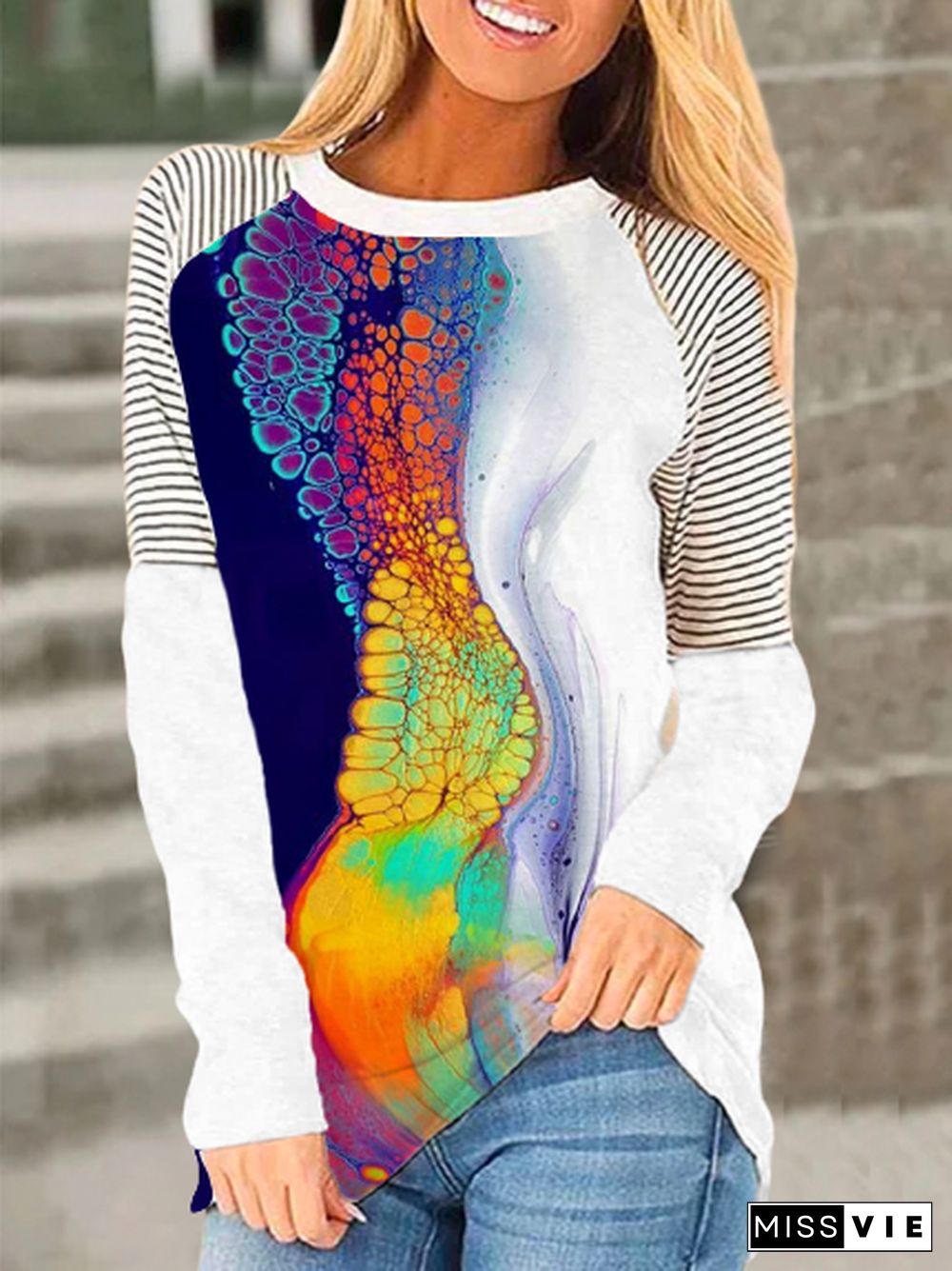 Casual Abstract Regular Fit T-shirt