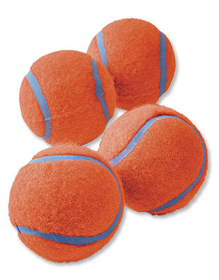 Chuckit! Durable Tennis Ball Dog Toy， Medium， 4 Count