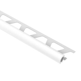 Schluter Systems Rondec Bright White 38 in. x 8 ft. 2-12 in. PVC Bullnose Tile Edging Trim PRO100BW