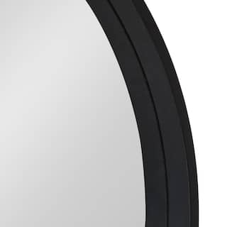 Kate and Laurel Medium Round Black Contemporary Mirror (25.59 in. H x 25.59 in. W) 213122