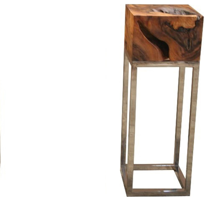 Block Pedestal 31 quot  Contemporary   Plant Stands And Telephone Tables   by HedgeApple  Houzz