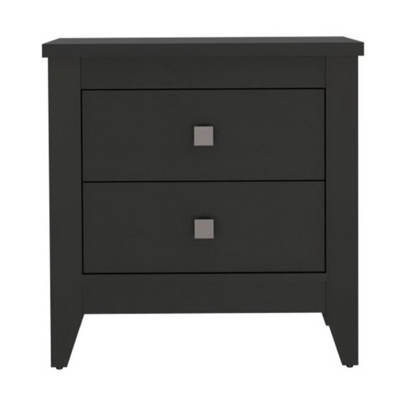 Amara Nightstand  Two Shelves  Four Legs  Black B0...