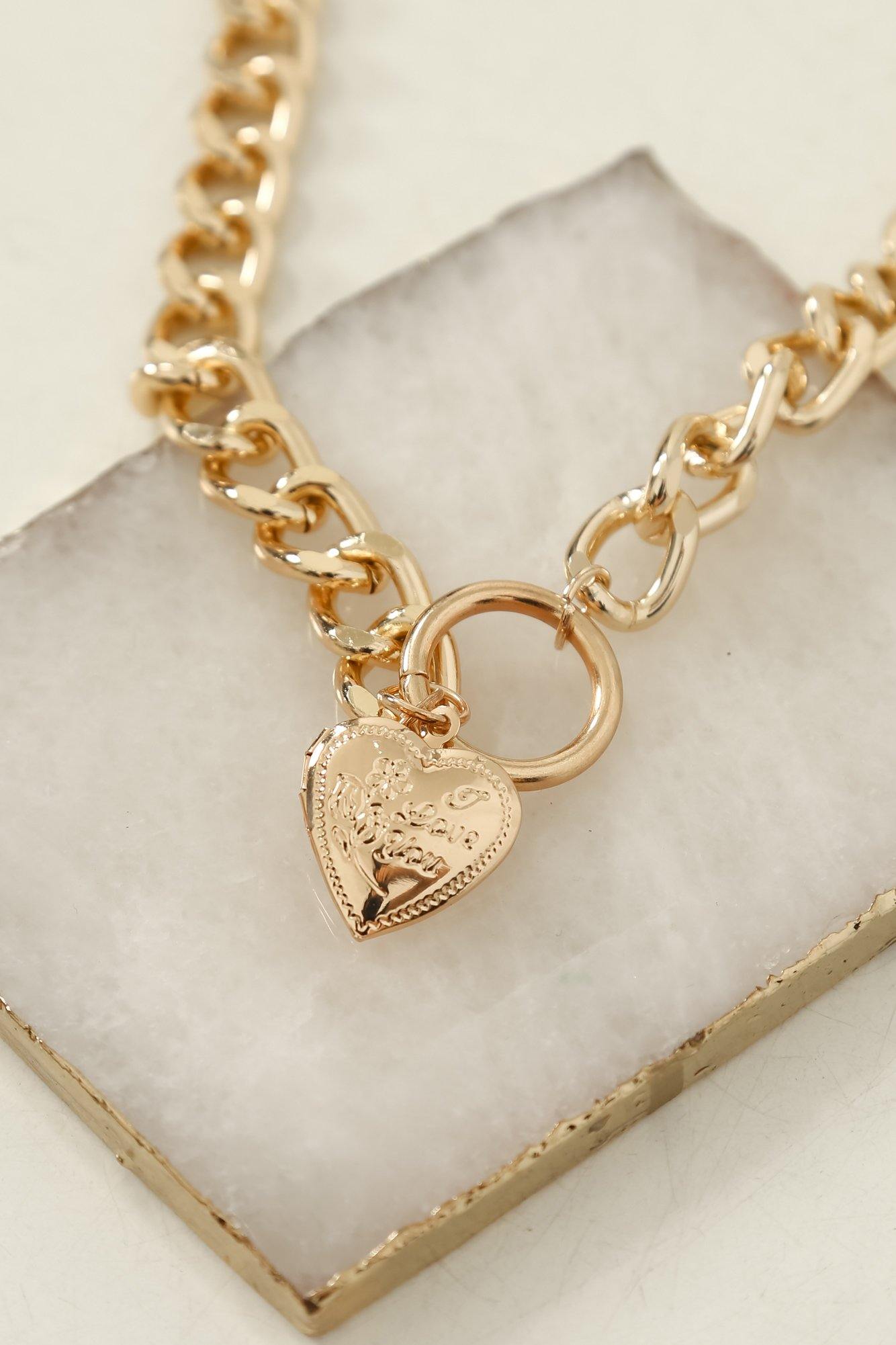 Love Me Like A Love Song Necklace Gold