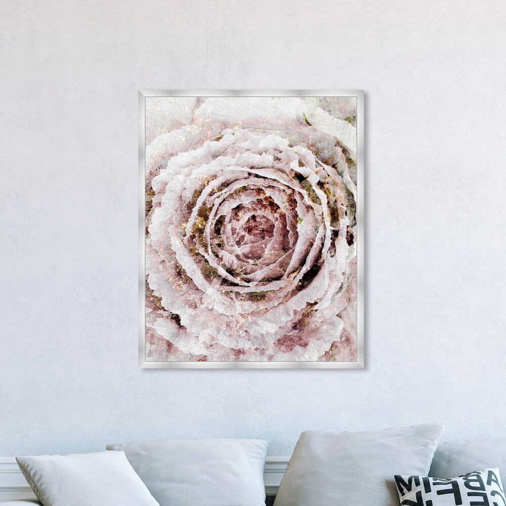 Blush Pink and White Rose Flower Farmhouse Frame Art Print for Entry Way