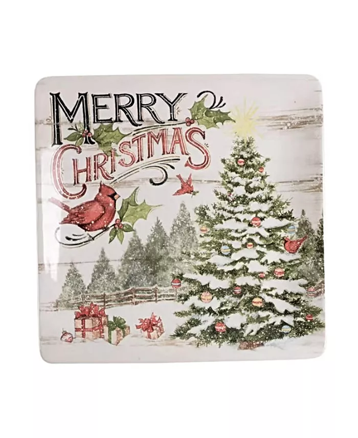 Certified International Evergreen Christmas 4 Piece Dinner Plate