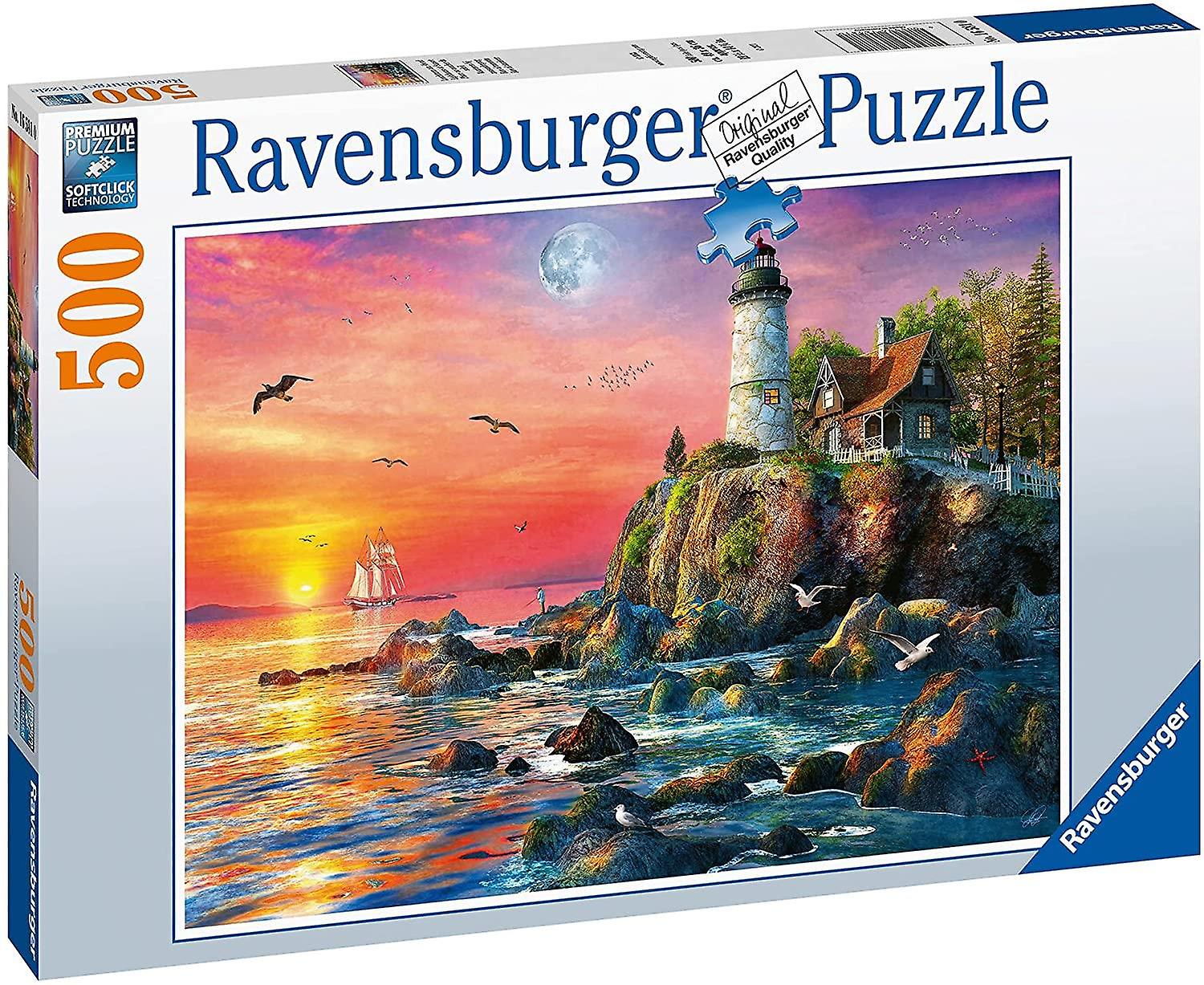 Ravensburger Lighthouse at Sunset Jigsaw Puzzle (500 Pieces)