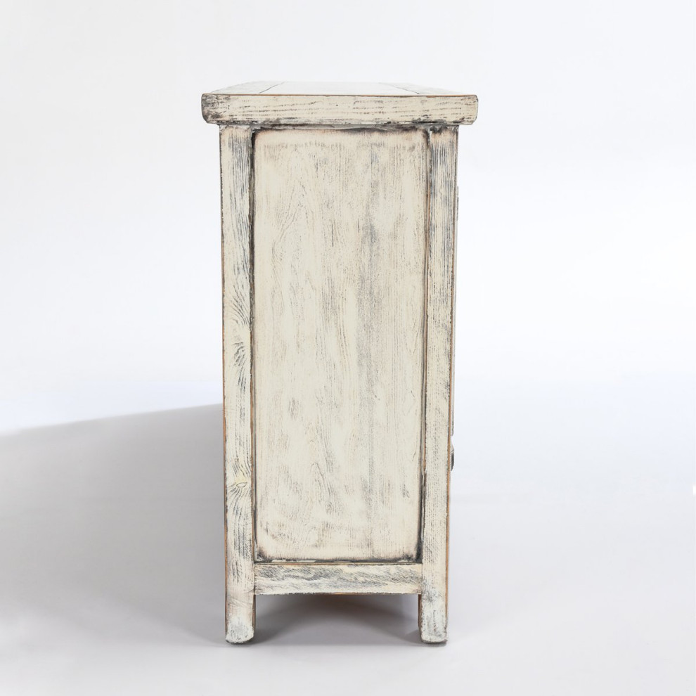 74 quotAntique White Sideboard Media Console   Farmhouse   Console Tables   by Terra Nova Designs  Inc.  Houzz