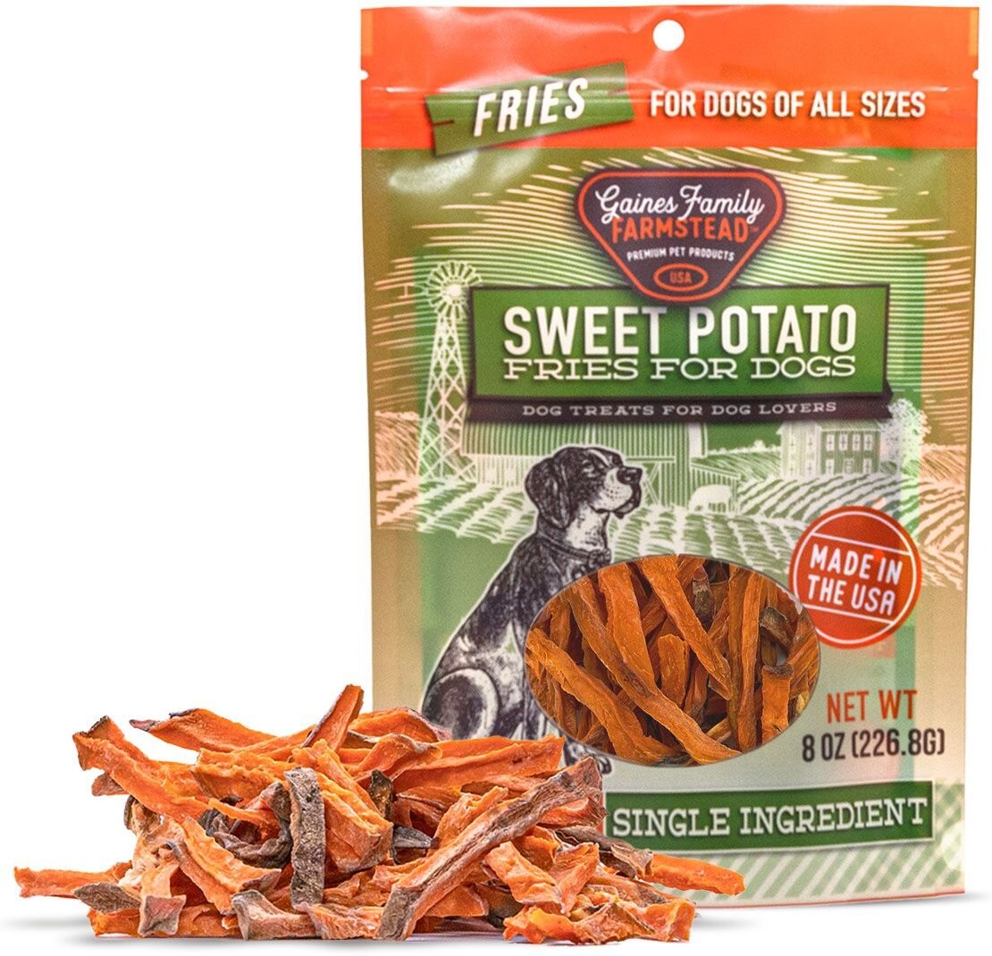 Gaines Family Farmstead Sweet Potato Fries Grain-Free Dog Treats， 8-oz bag