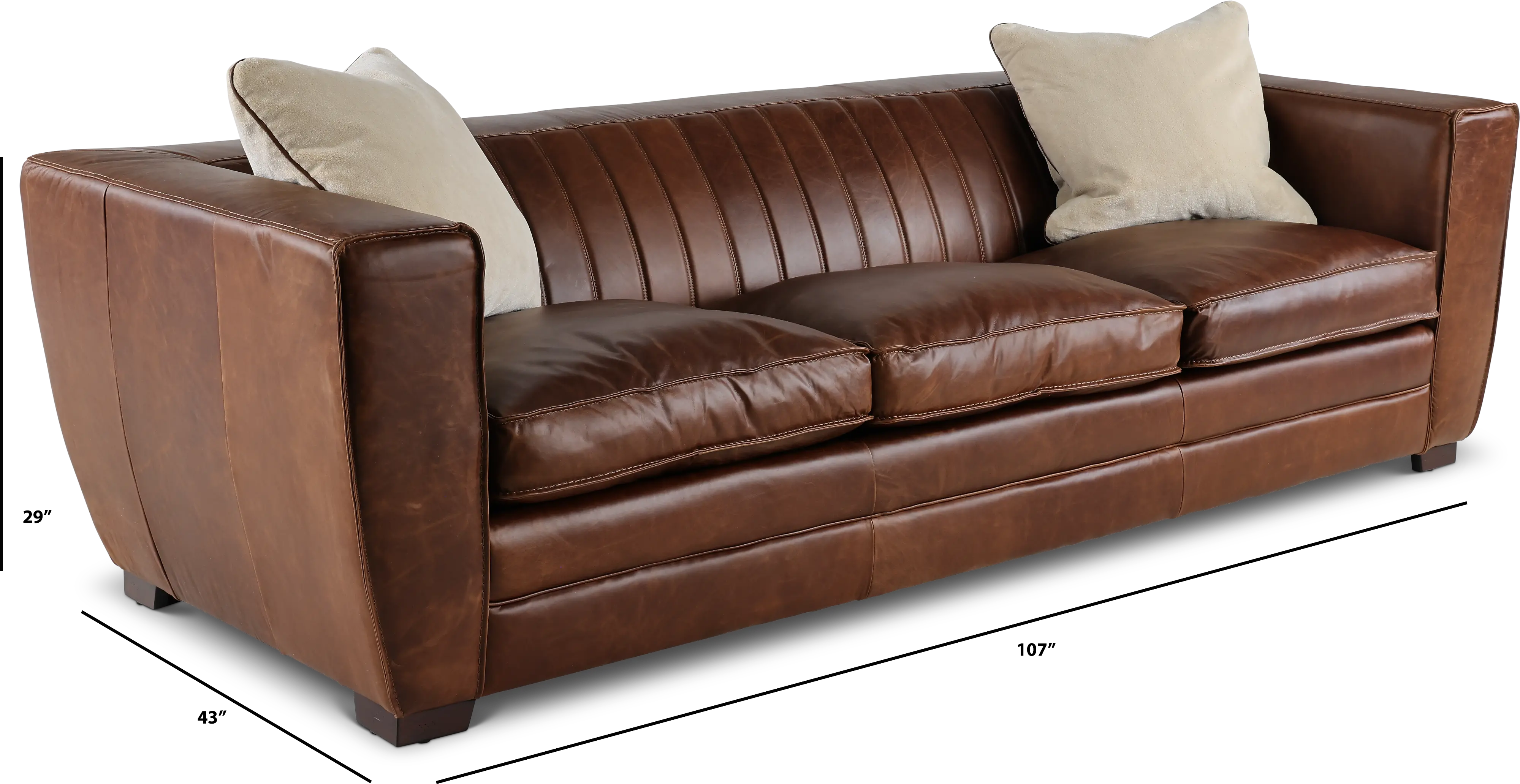 Bistro Brown Leather Sofa