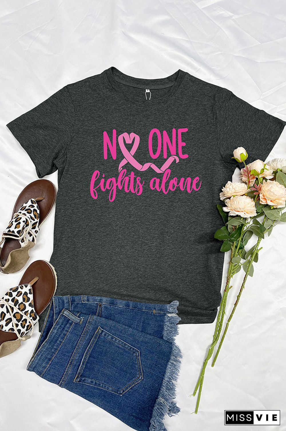 No One Fights Alone Graphic Tee Wholesale