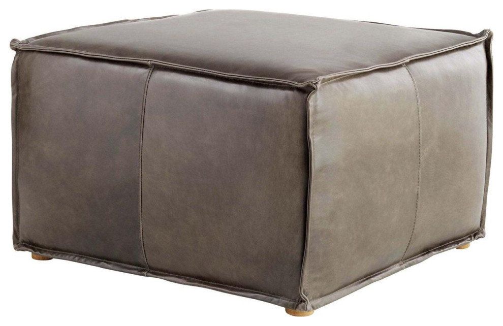 Lusso Ottoman or Stool  Grey   Transitional   Footstools And Ottomans   by Lighting New York  Houzz