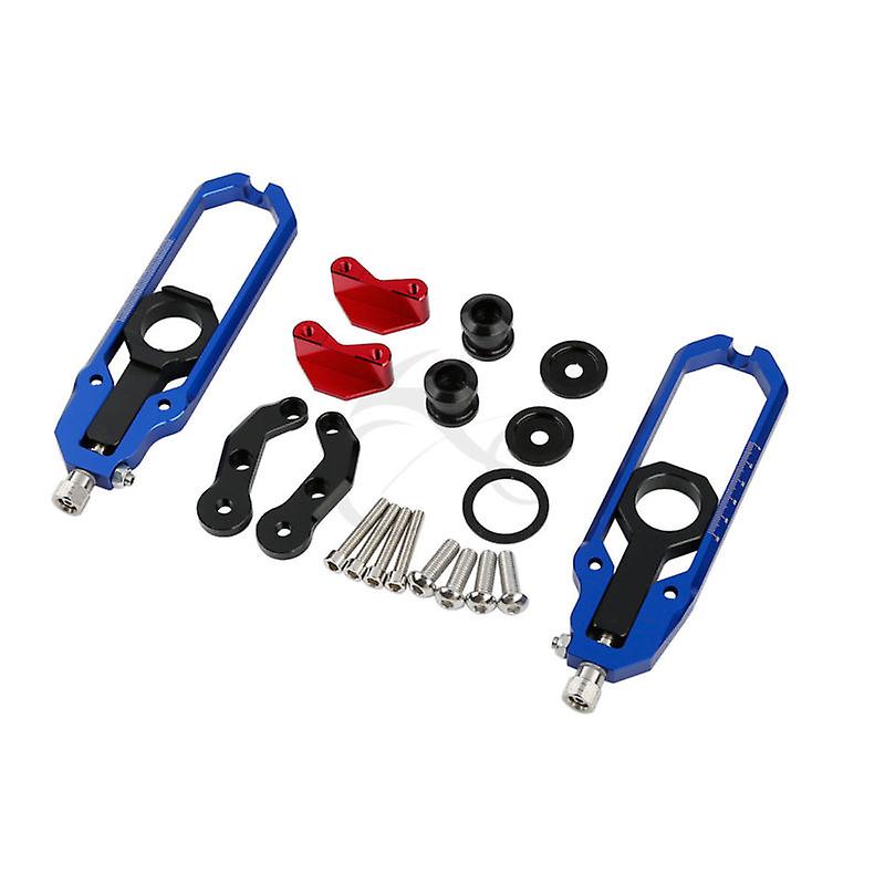 Born Pretty Tensioners Catena Rear Axle Spindle Chain Adjuster Blue For Suzuki Gsxr 600 750