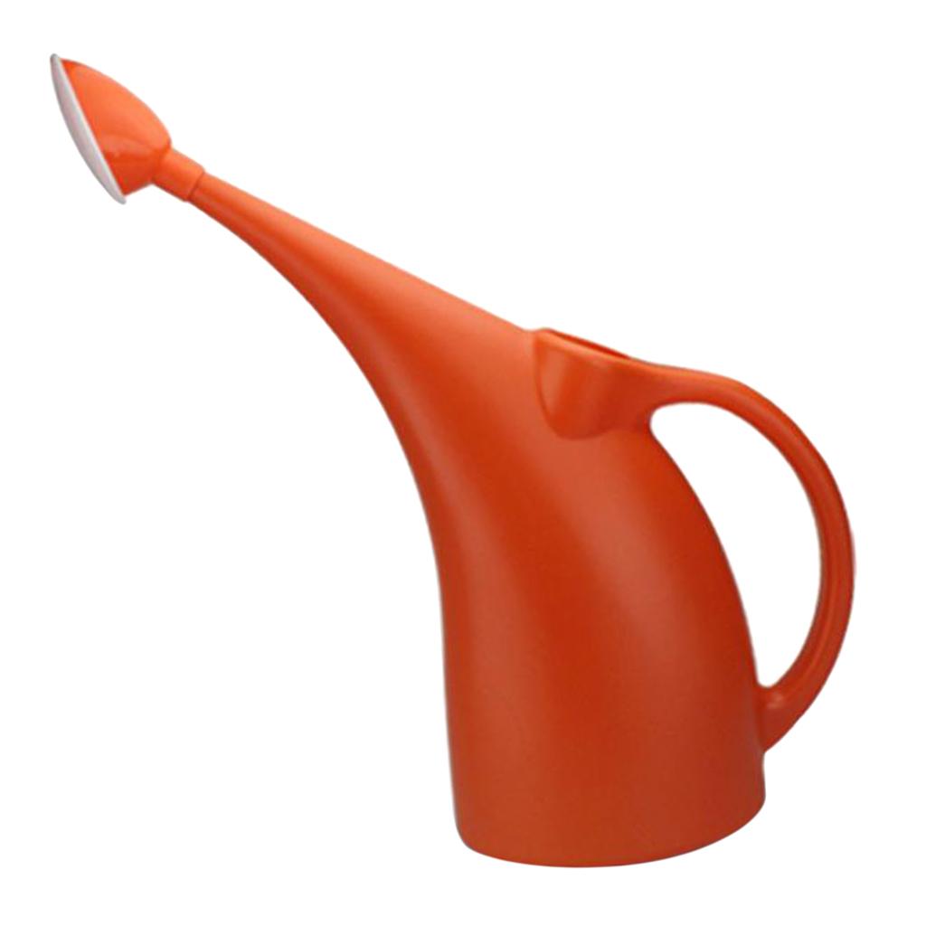 Large Capacity Long Mouth Garden Watering Can Water Sprinkler - 3L Orange with Rose