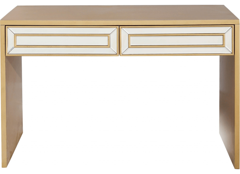 Antiqued Gold Finish Console Table   Contemporary   Console Tables   by HomeRoots  Houzz