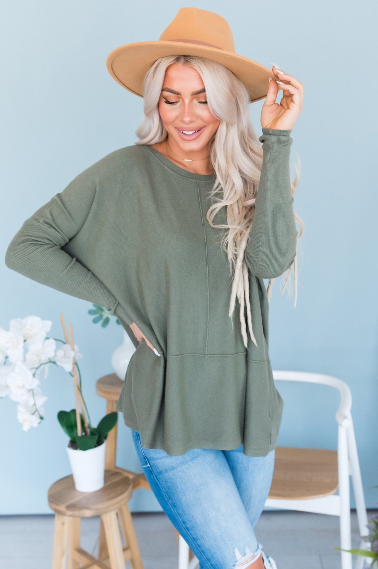 Crazy About You Modest Sweater