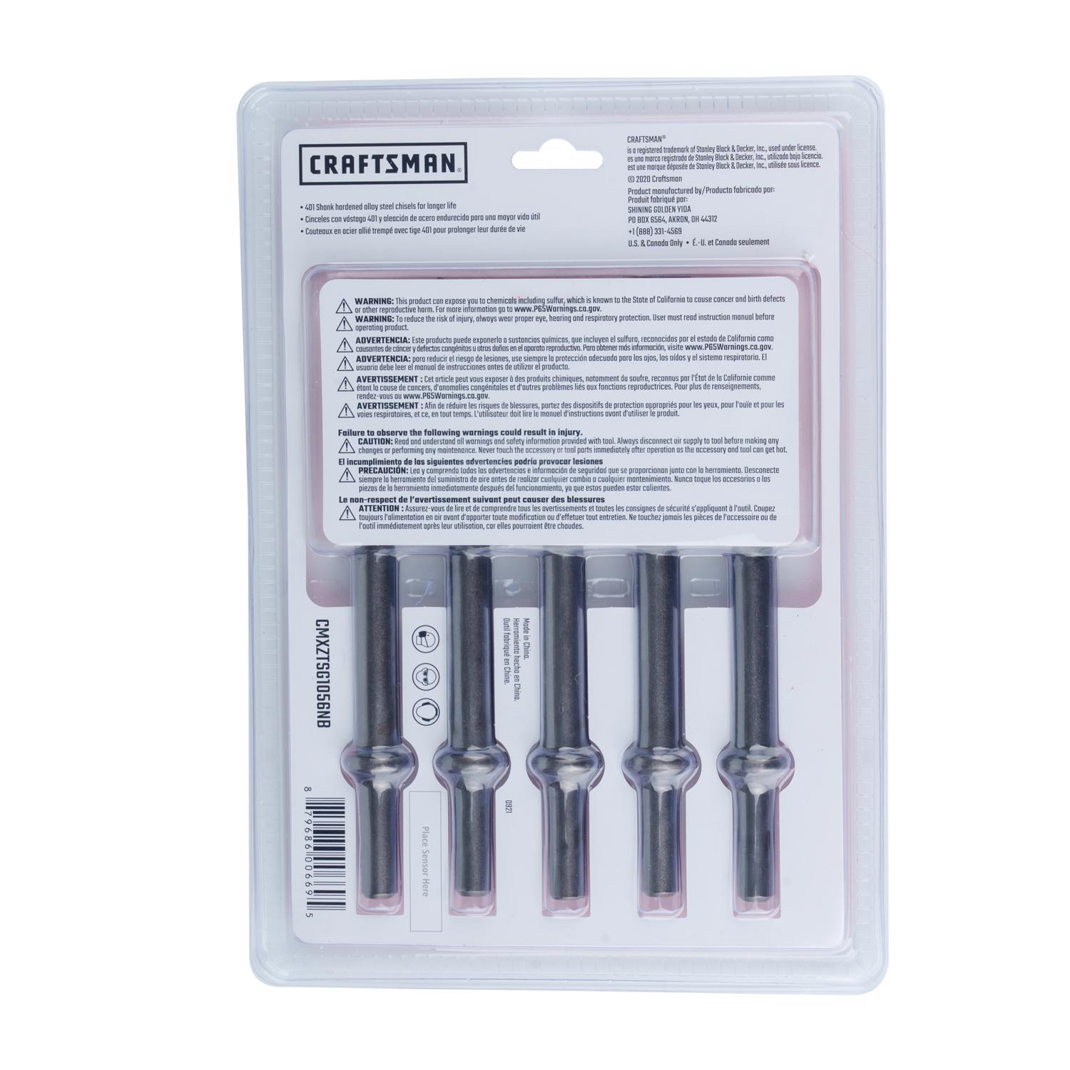 Craftsman Air Chisel Set 5 pc