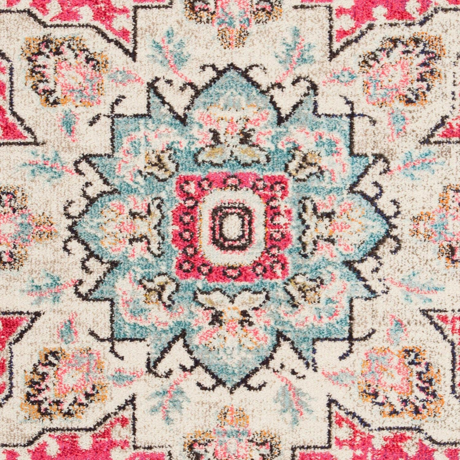 SAFAVIEH Madison Dalia Vintage Traditional Area Rug， Fuchsia/Blue， 53 x 76