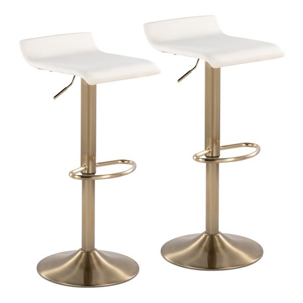 Silver Orchid Tower Ale Brushed Gold Adjustable Bar Stool (Set of 2)