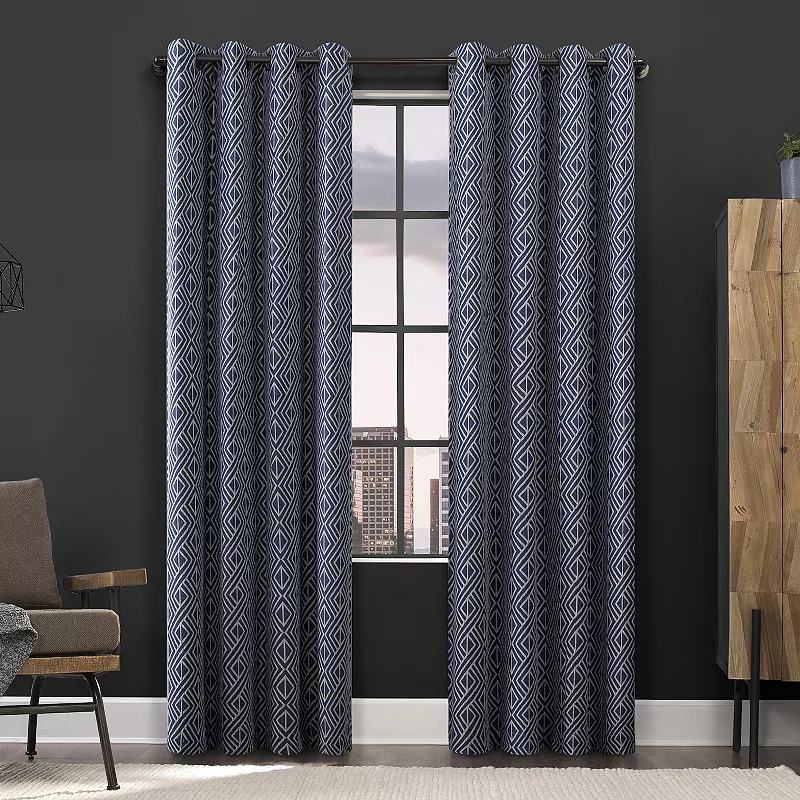 Scott Living Gresham Geometric 100% Blackout Grommet 1-panel Window Curtain